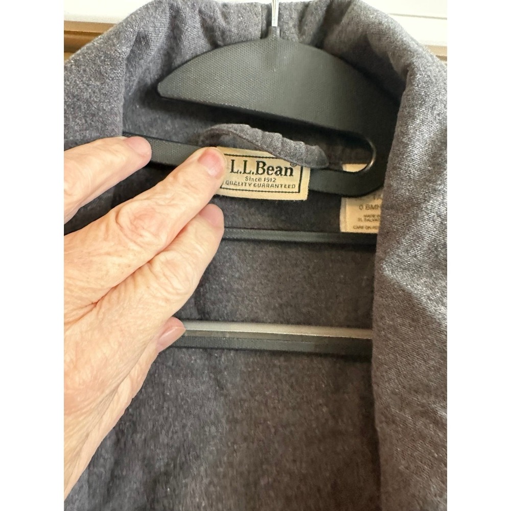 Men's L.L. Bean Gray bath robe cotton size XL Tall - Picture 5 of 8